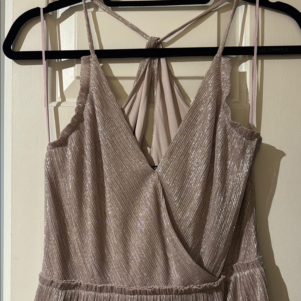 Shimmering Metallic Dress with Strappy Back